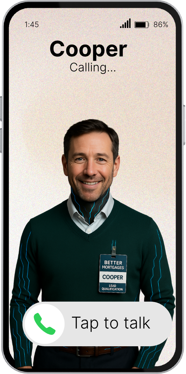 Mobile demo showing Cooper mortgage qualification interface